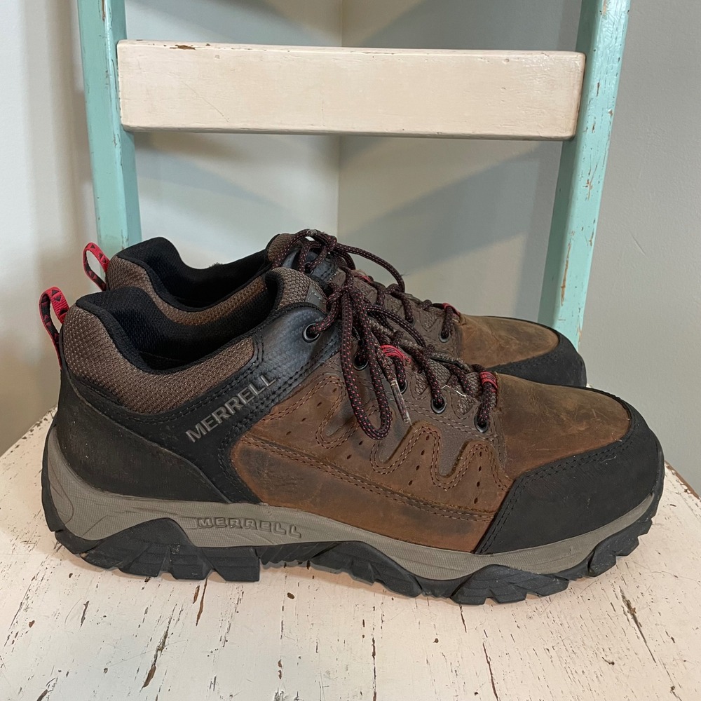 Merrell Men's Windoc Waterproof Steel Toe Work Shoe 12 Brown Rye Leather Low Top